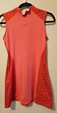 J. LINDEBERG Kendall Golf dress, size S, Orange, patterned, pickleball, tennis